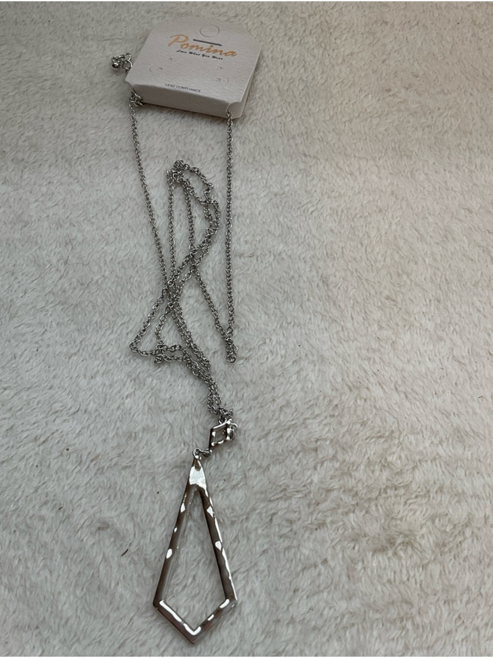Pomina Silver Geometric Pendant Necklace